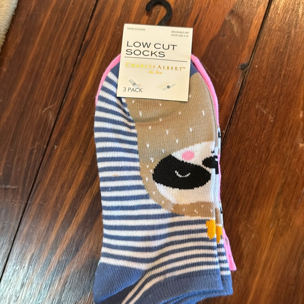 sloth Low Cut Socks 3-Pack NWT